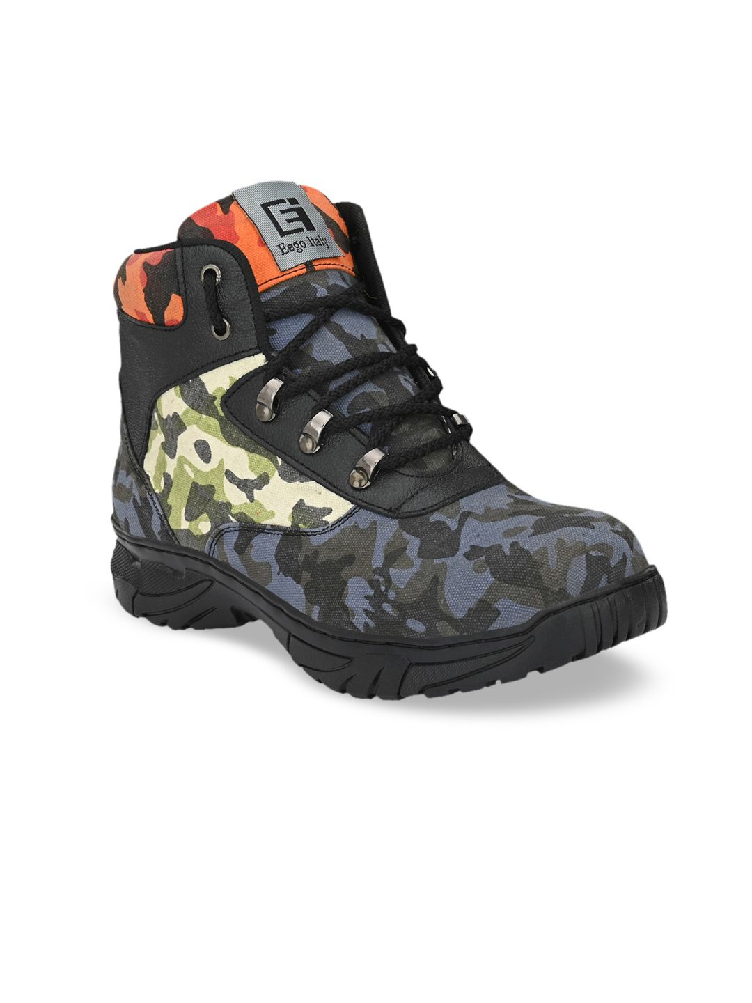 Eego Italy Men Multicoloured Leather Trekking Shoes