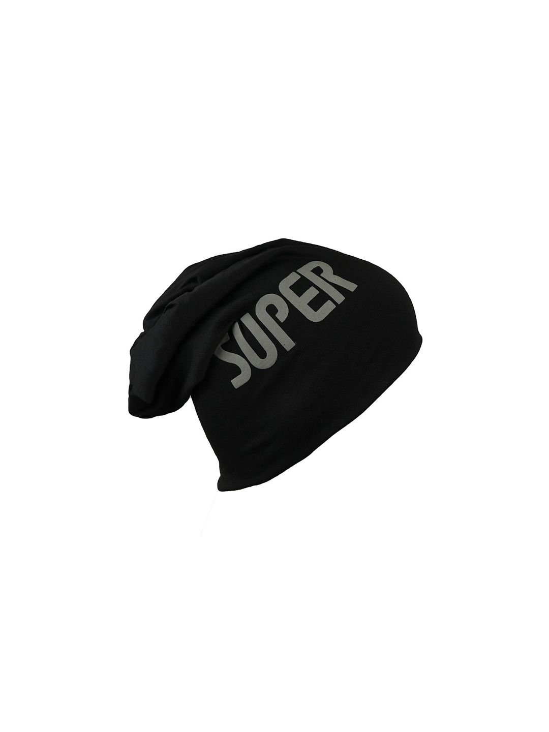 iSWEVEN Unisex Black & Grey Printed Beanie Price in India
