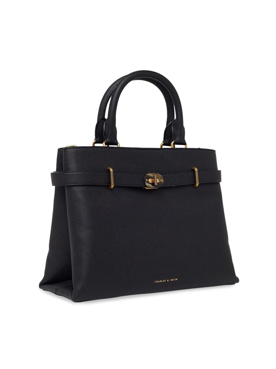 もっぷ☆CHARLES & KEITH ブラックハンドバッグ Buy CHARLES & KEITH Black Solid Handheld Bag - Handbags for Women
