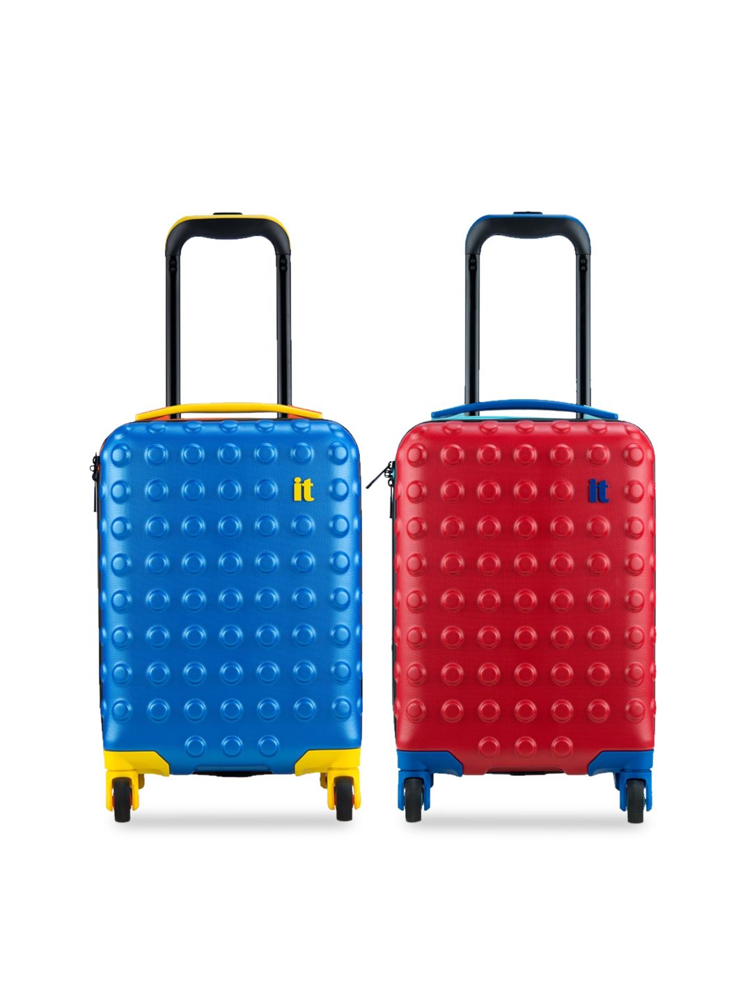 IT luggage Unisex Kids Set of 2 Textured Hard-Side Cabin Trolley Bags Price in India