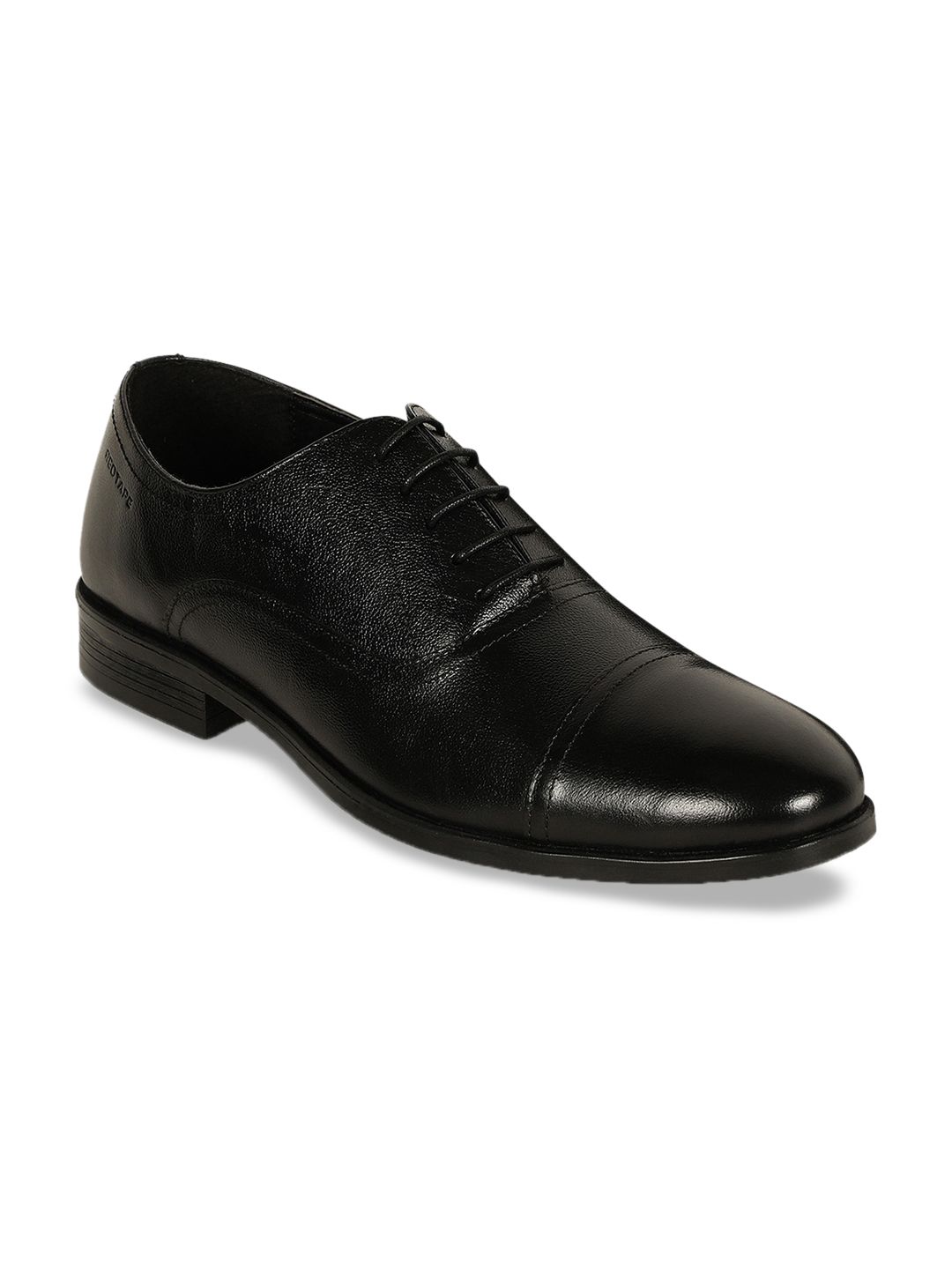 Red Tape Men Black Solid Formal Oxfords