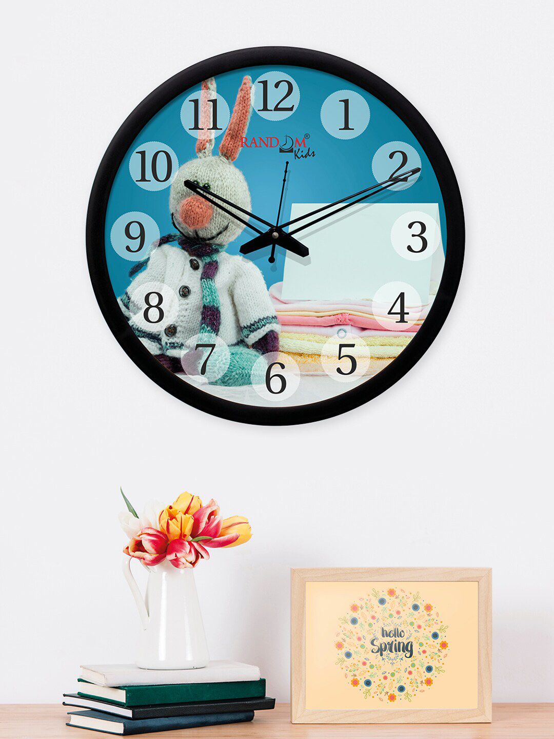 RANDOM Blue Round Printed 30cm Analogue Wall Clock Price in India