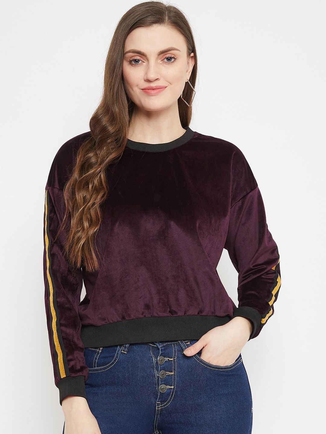 Nun Women Burgundy Solid Sweatshirt Price in India