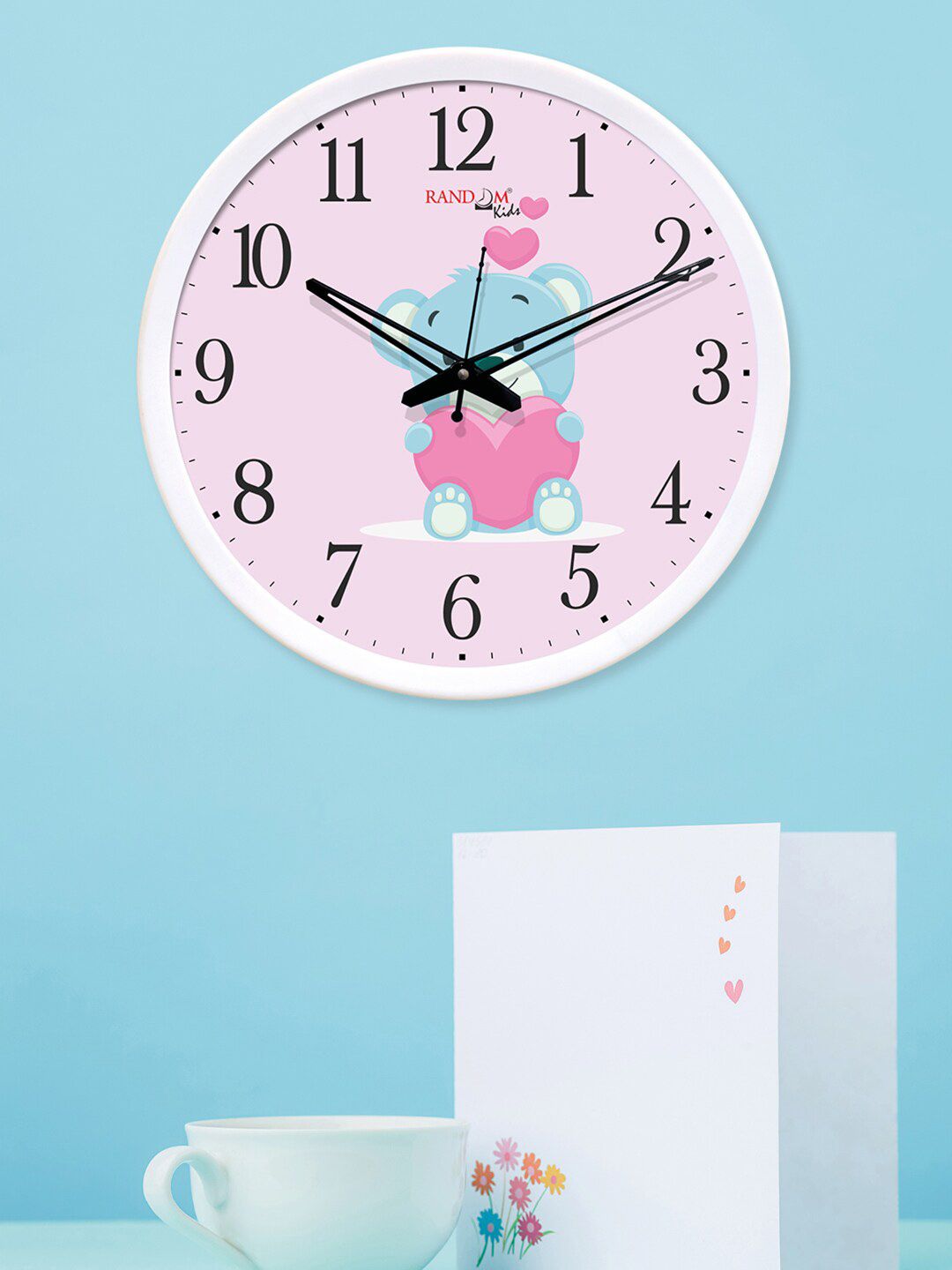 RANDOM Pink Round Printed Analogue Wall Clock Price in India