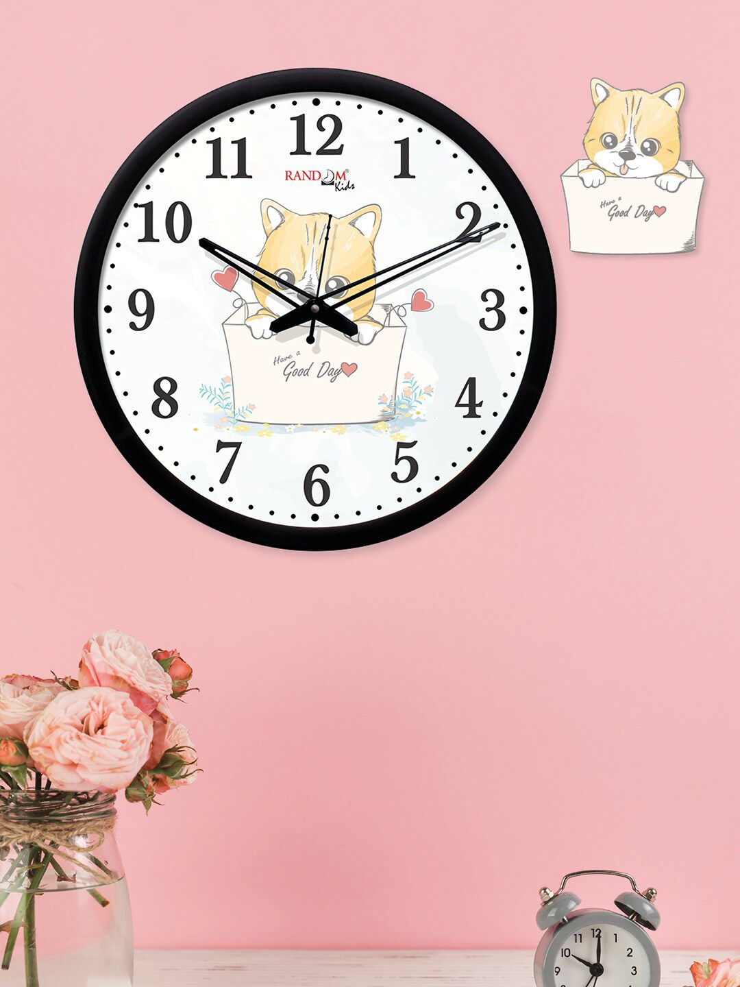 RANDOM White Round Printed 30cm Analogue Wall Clock Price in India