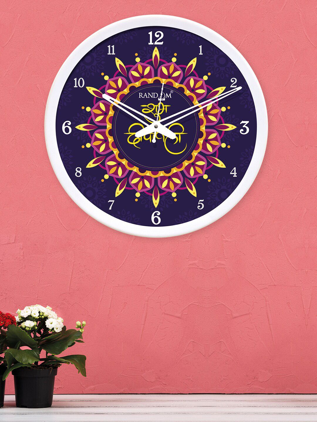 RANDOM Navy Blue Round Printed 30Cm Analogue Wall Clock Price in India