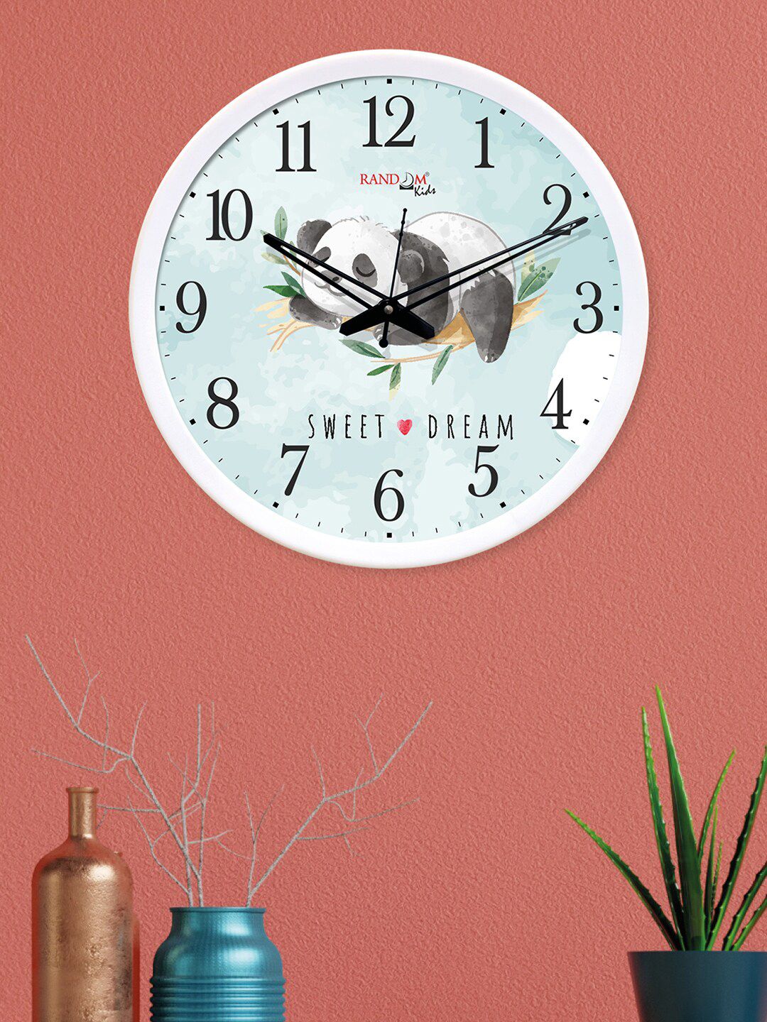 RANDOM Green & Black Round Printed Analogue Wall Clock Price in India