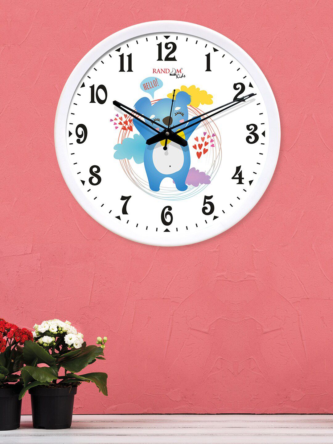 RANDOM White Round Printed Analogue Wall Clock Price in India