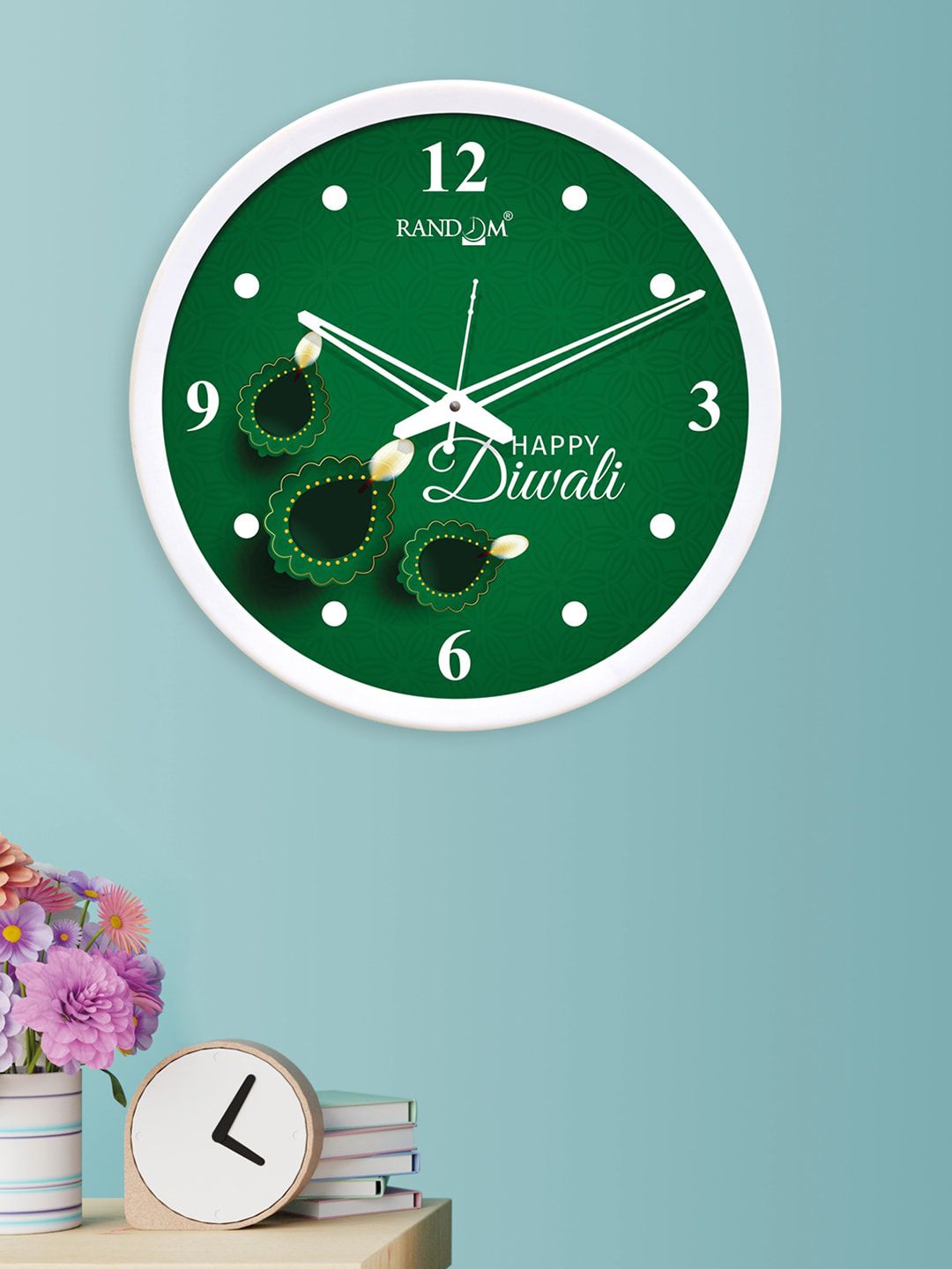 RANDOM Green Round Printed Analogue Wall Clock Price in India