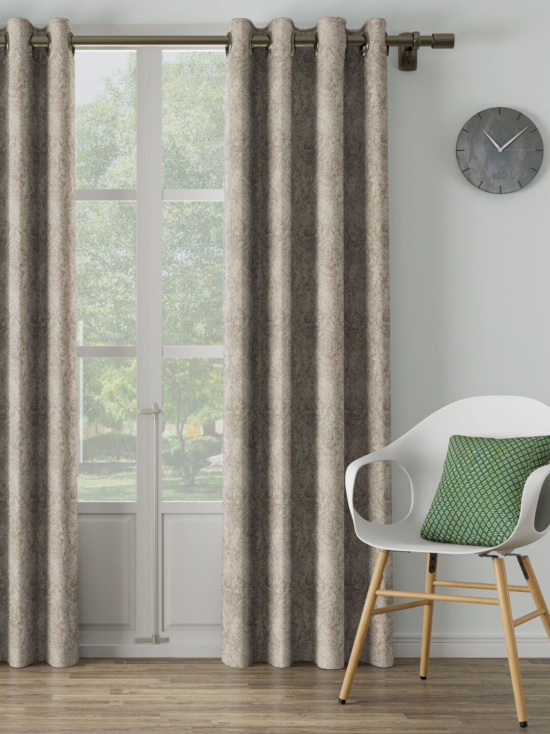 DDecor Beige Solid Single Curtain Price in India