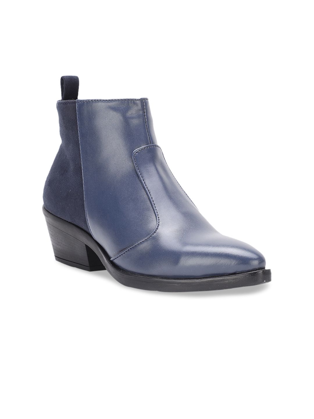 Bruno Manetti Women Blue Solid Heeled Boots Price in India