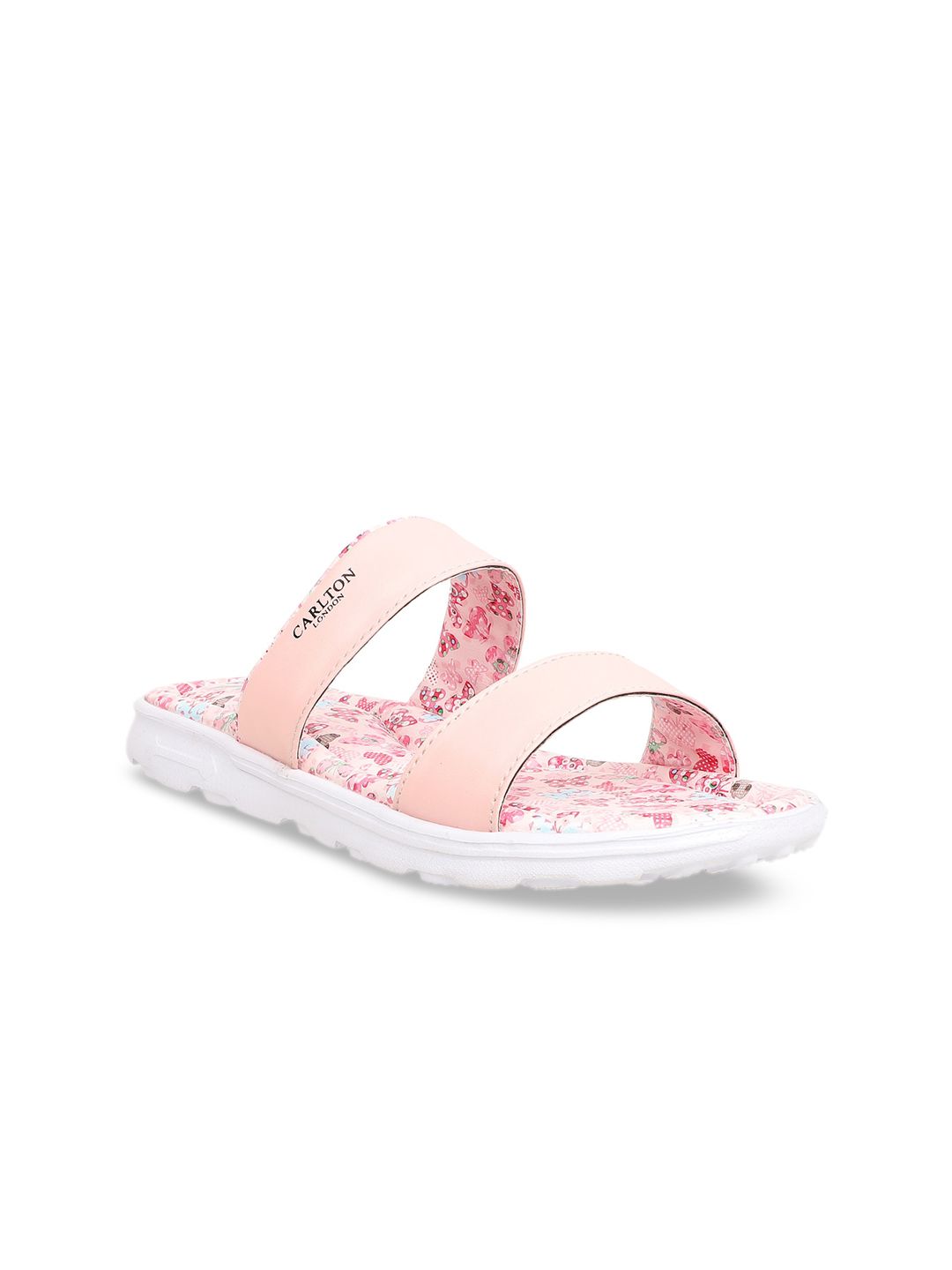 Carlton London sports Women Pink Printed Sliders Price in India