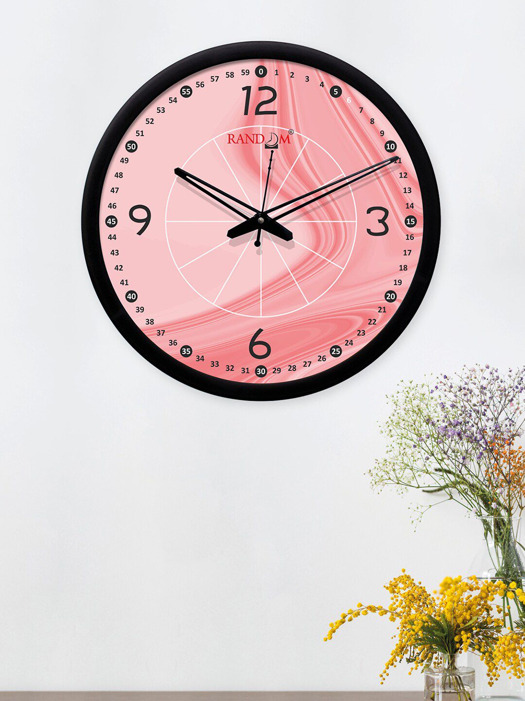 RANDOM Pink Round Printed 30cm Analogue Wall Clock Price in India