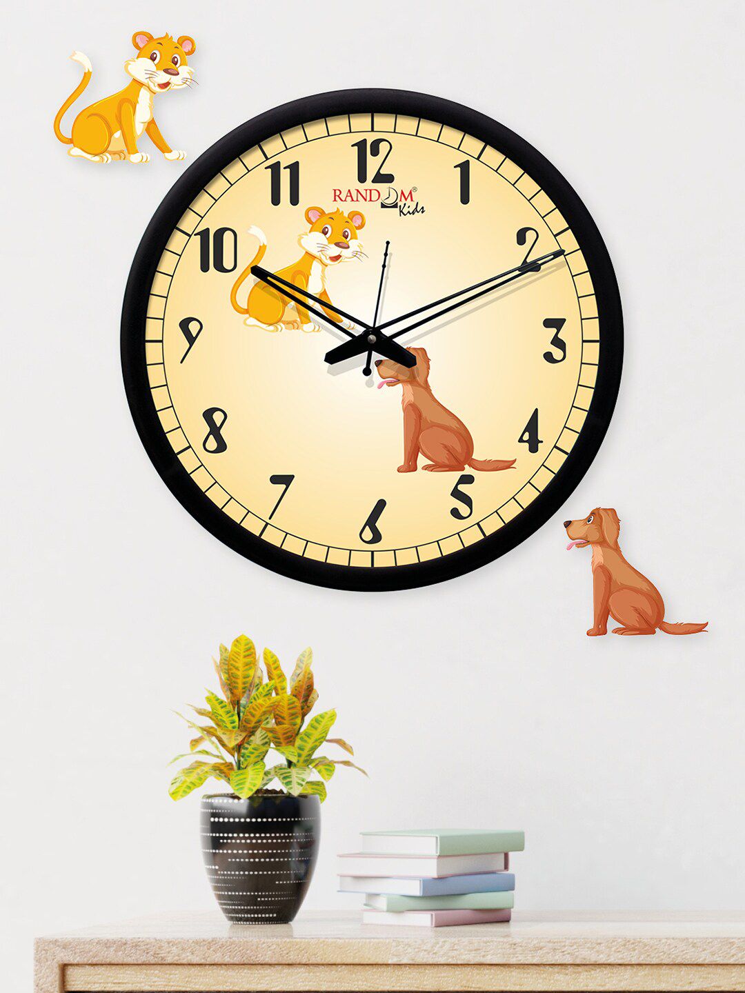 RANDOM Cream-Coloured Round Printed 30 cm Analogue Wall Clock Price in India