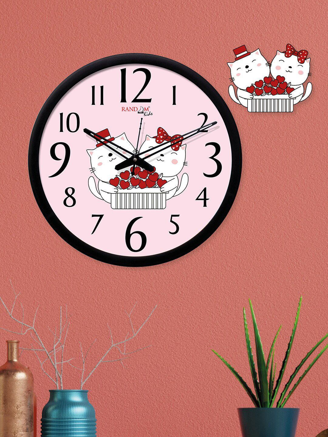 RANDOM Pink Round Printed 30 cm Analogue Wall Clock Price in India