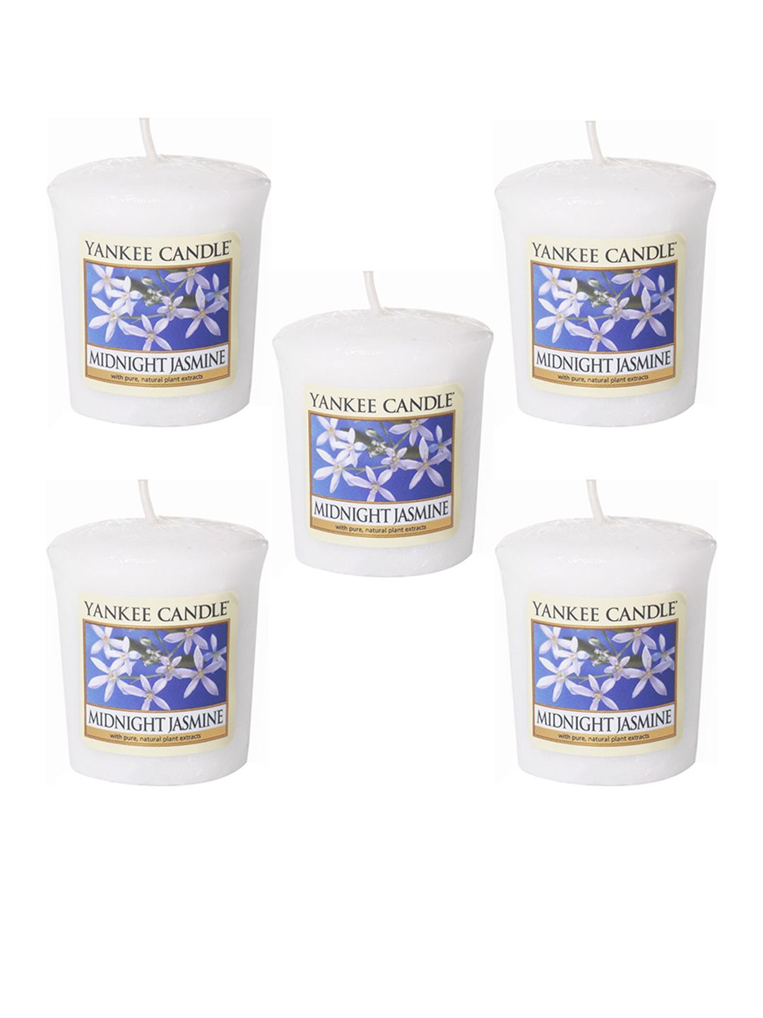 YANKEE CANDLE Set Of 5 White Midnight Jasmine Scented Candles Price in India