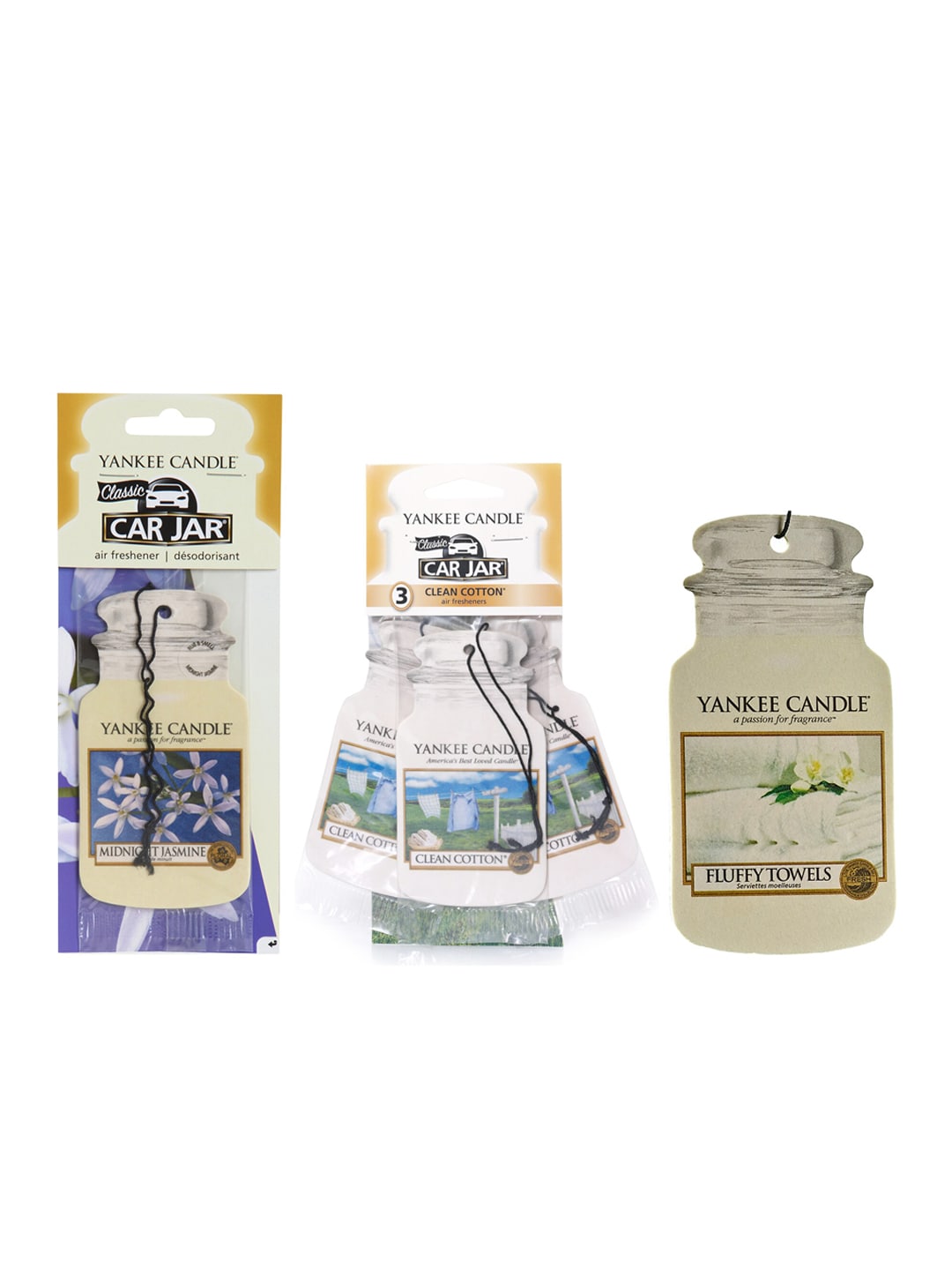 YANKEE CANDLE Set of 3 Multicoloured Candle Car Jar Air Fresheners Price in India