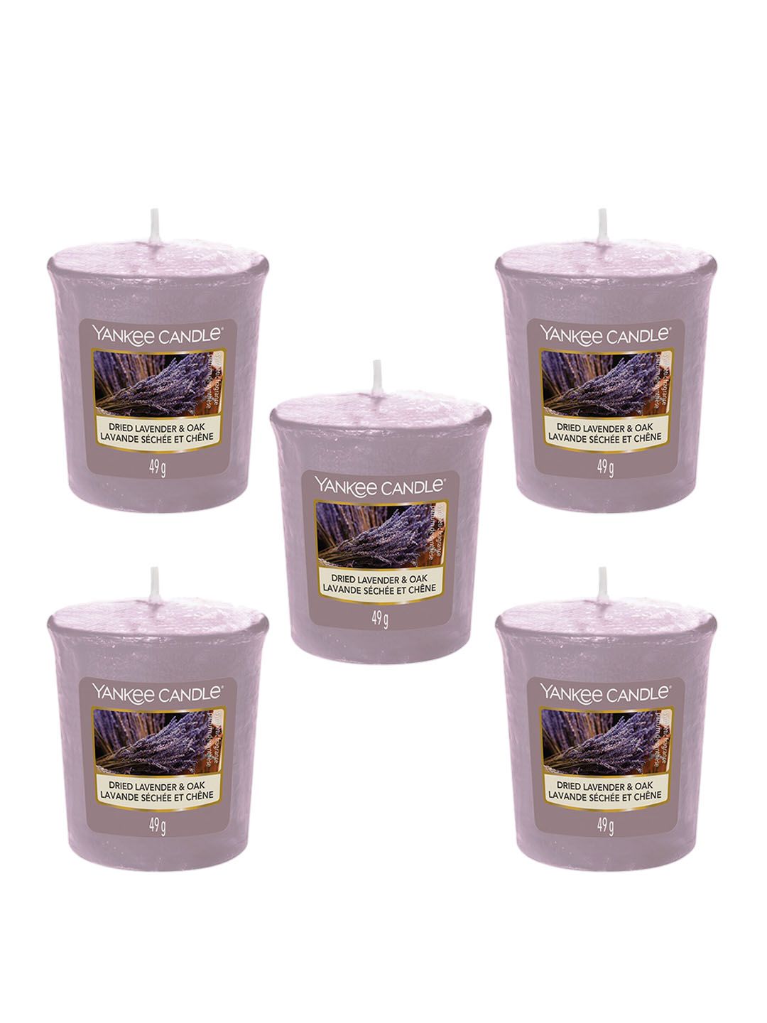 YANKEE CANDLE Set of 5 Classic Votive Dried Lavender & Oak Scented Candles Price in India