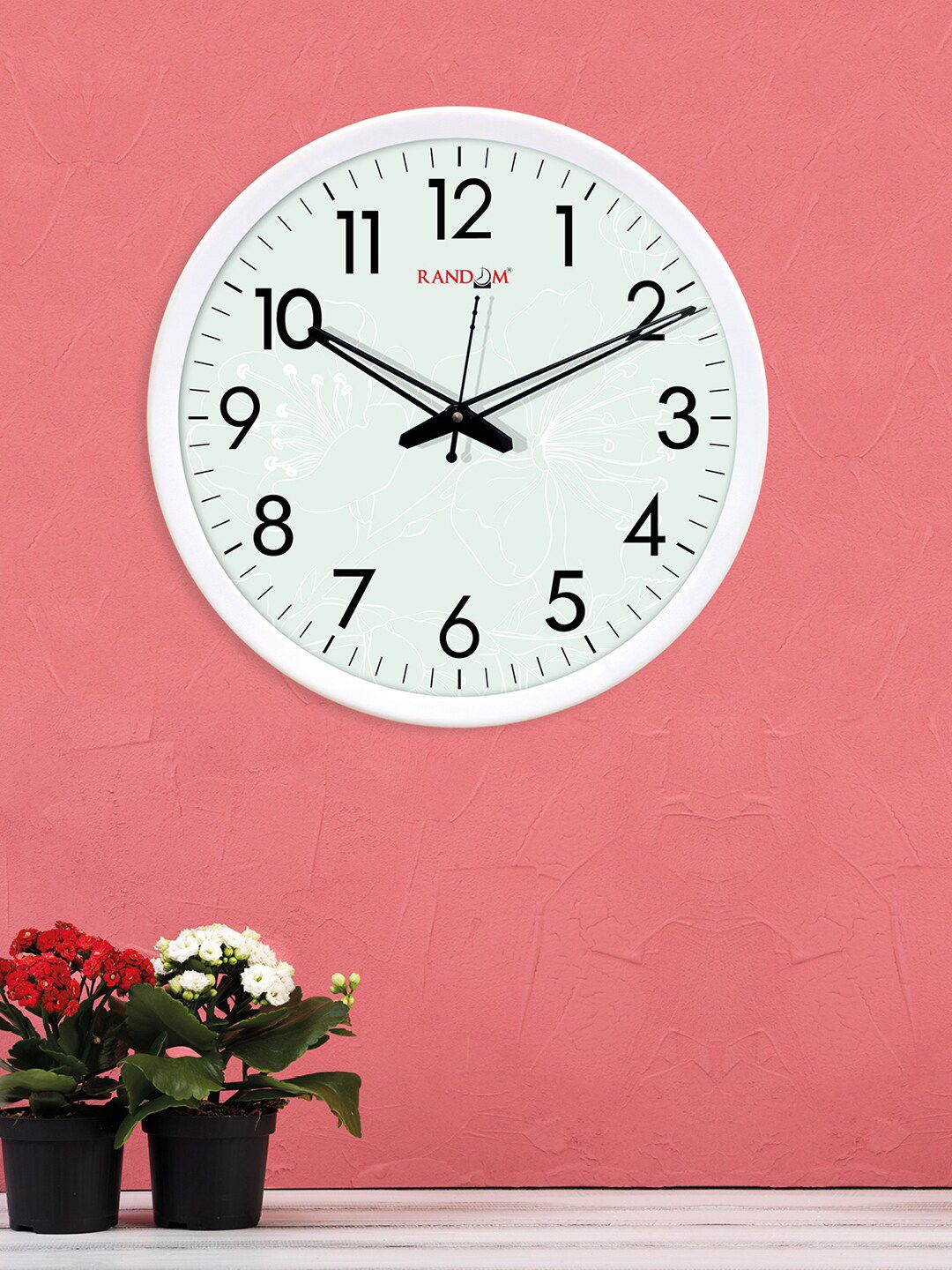 RANDOM White Dial Round Printed 30 cm Analogue Wall Clock Price in India