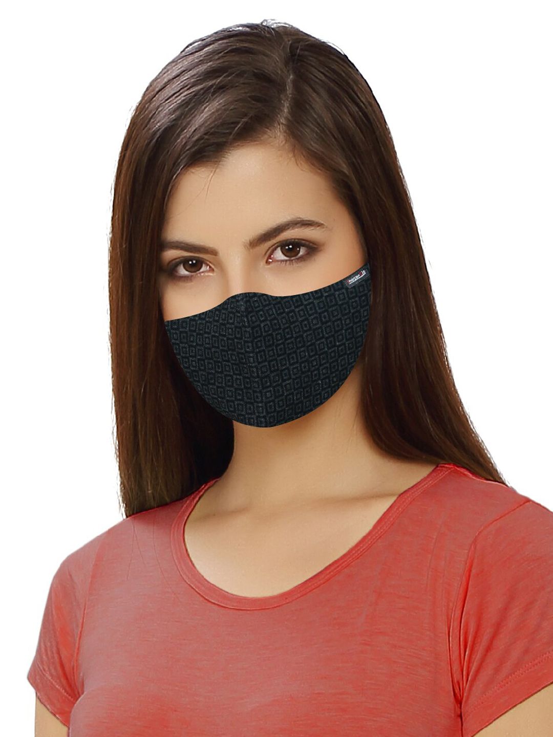 inocenCia Unisex Navy Blue Printed 2-Ply Reusable Outdoor Face Mask Price in India