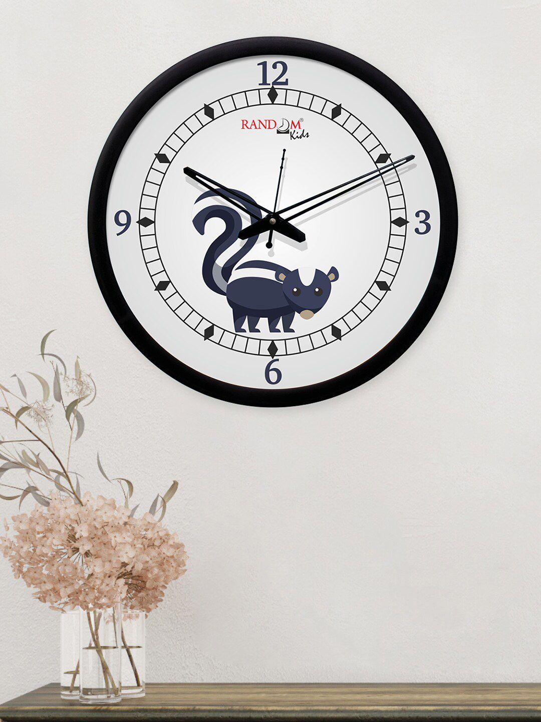 RANDOM Grey Dial Round Printed 30 cm Analogue Wall Clock Price in India