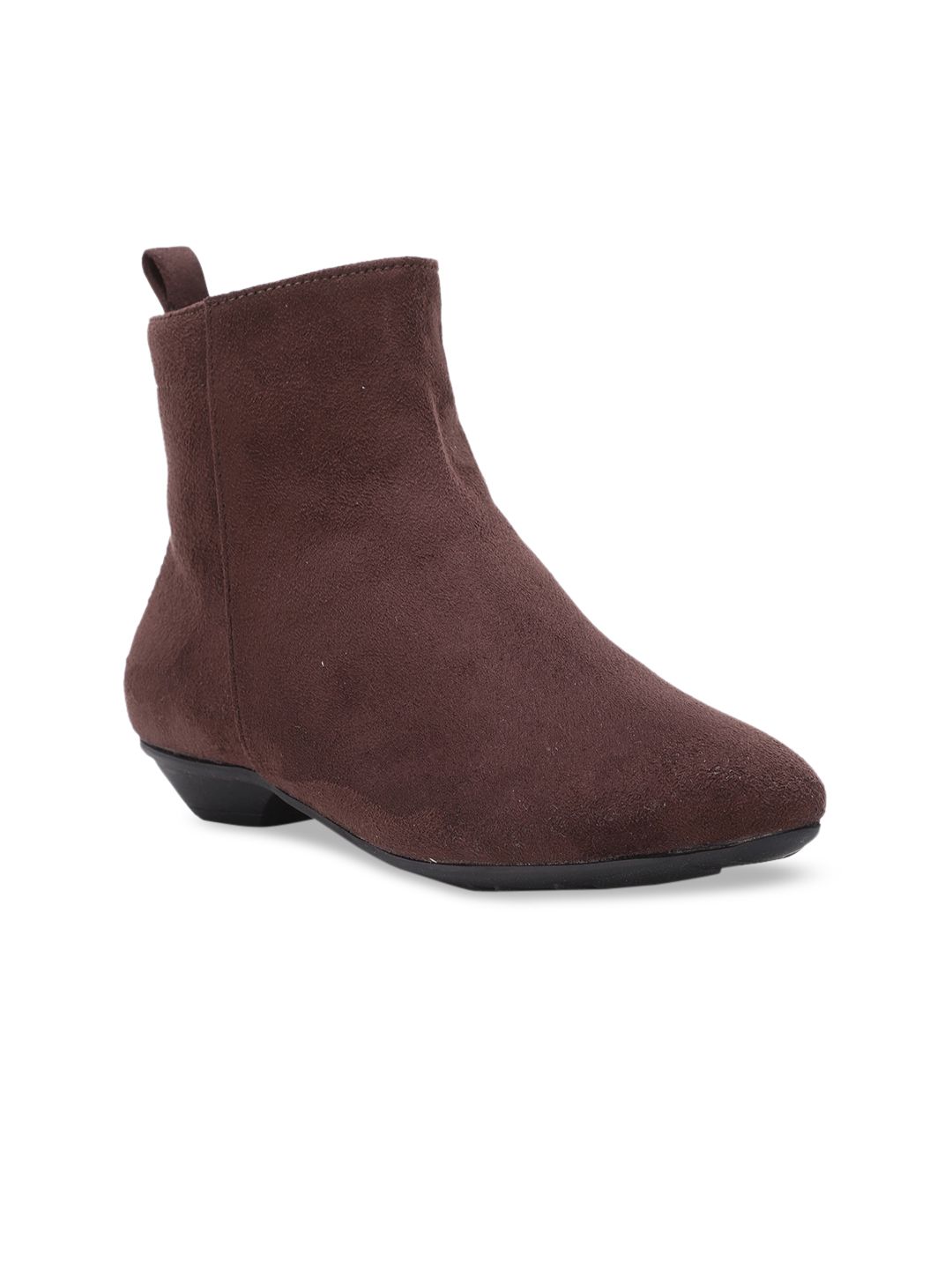 Bruno Manetti Women Brown Suede High-Top Flat Boots Price in India