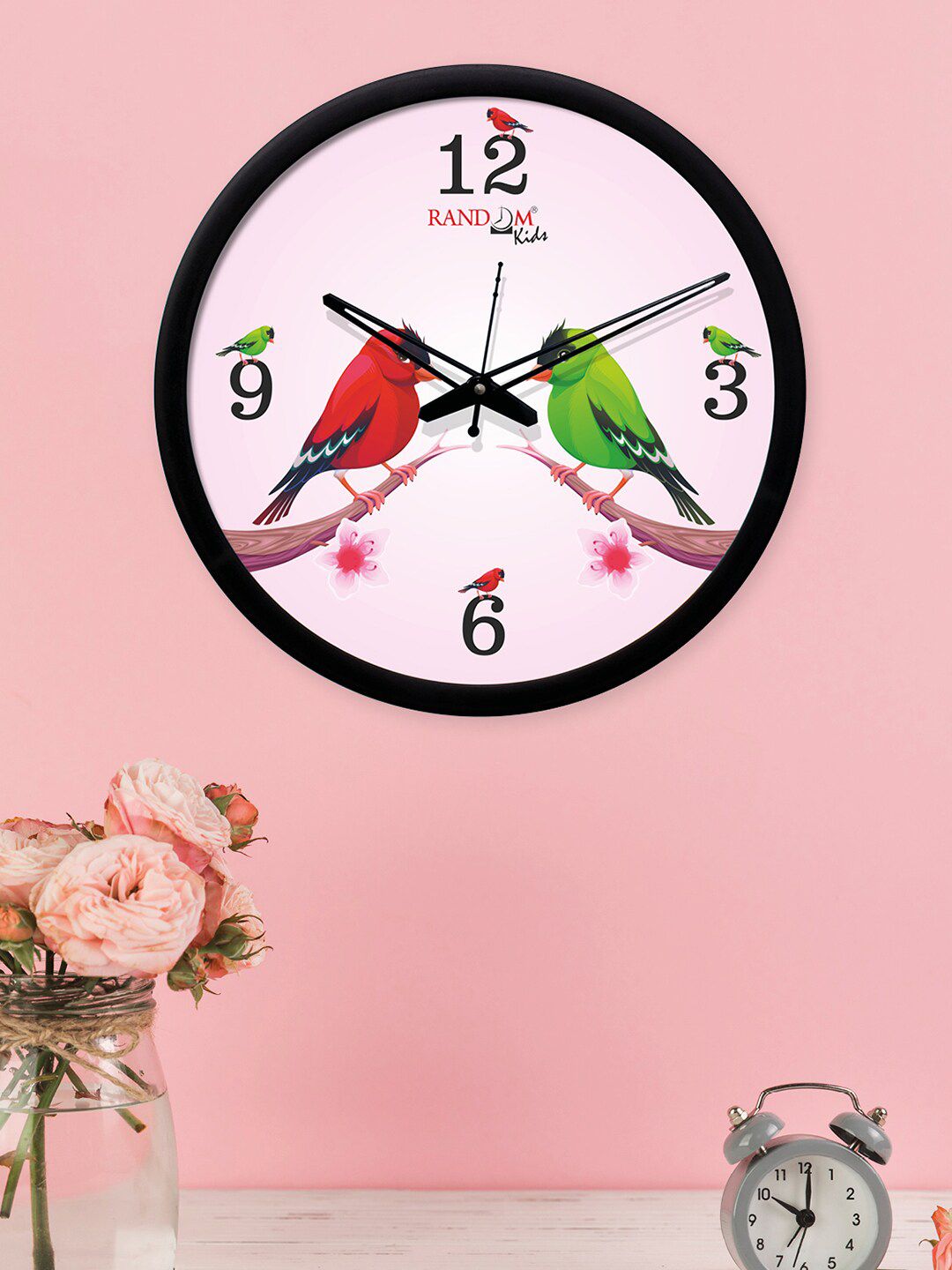 RANDOM Pink Dial Round Printed 30 cm Analogue Wall Clock Price in India