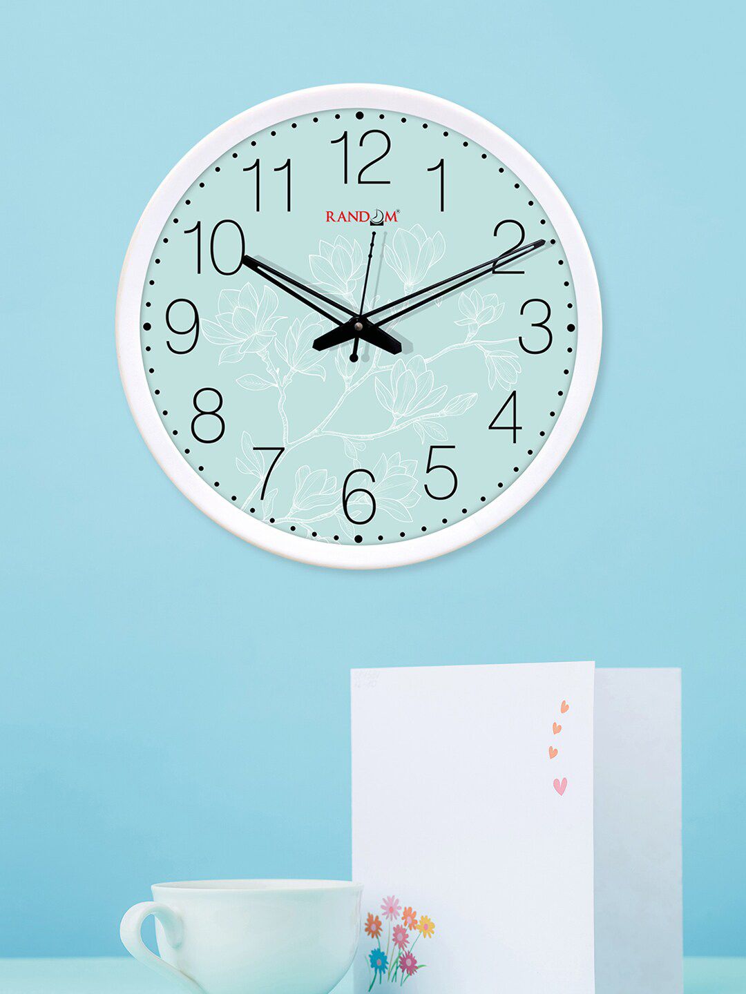 RANDOM White Round Printed 30.48 cm Analogue Wall Clock Price in India