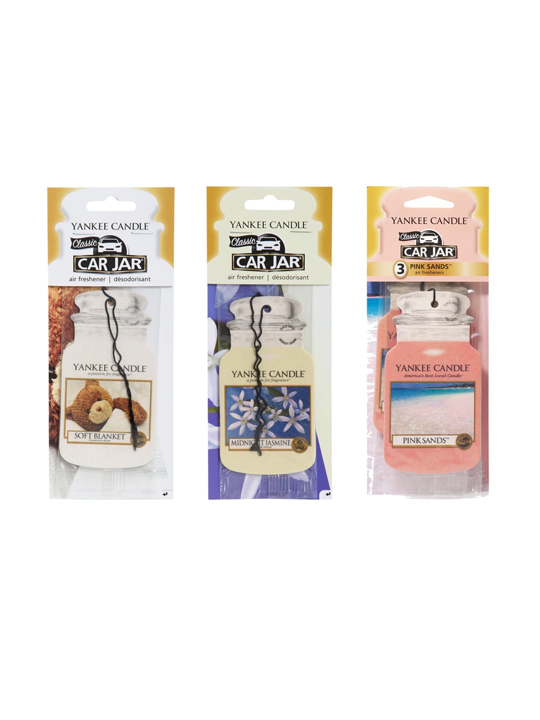 <p>YANKEE CANDLE Set of 3 Scented Candle Car Jar Air Freshener</p> Price in India