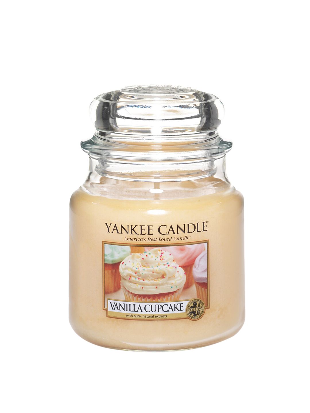 YANKEE CANDLE Cream Coloured Classic Medium Jar Vanilla Cupcake Scented Candle Price in India