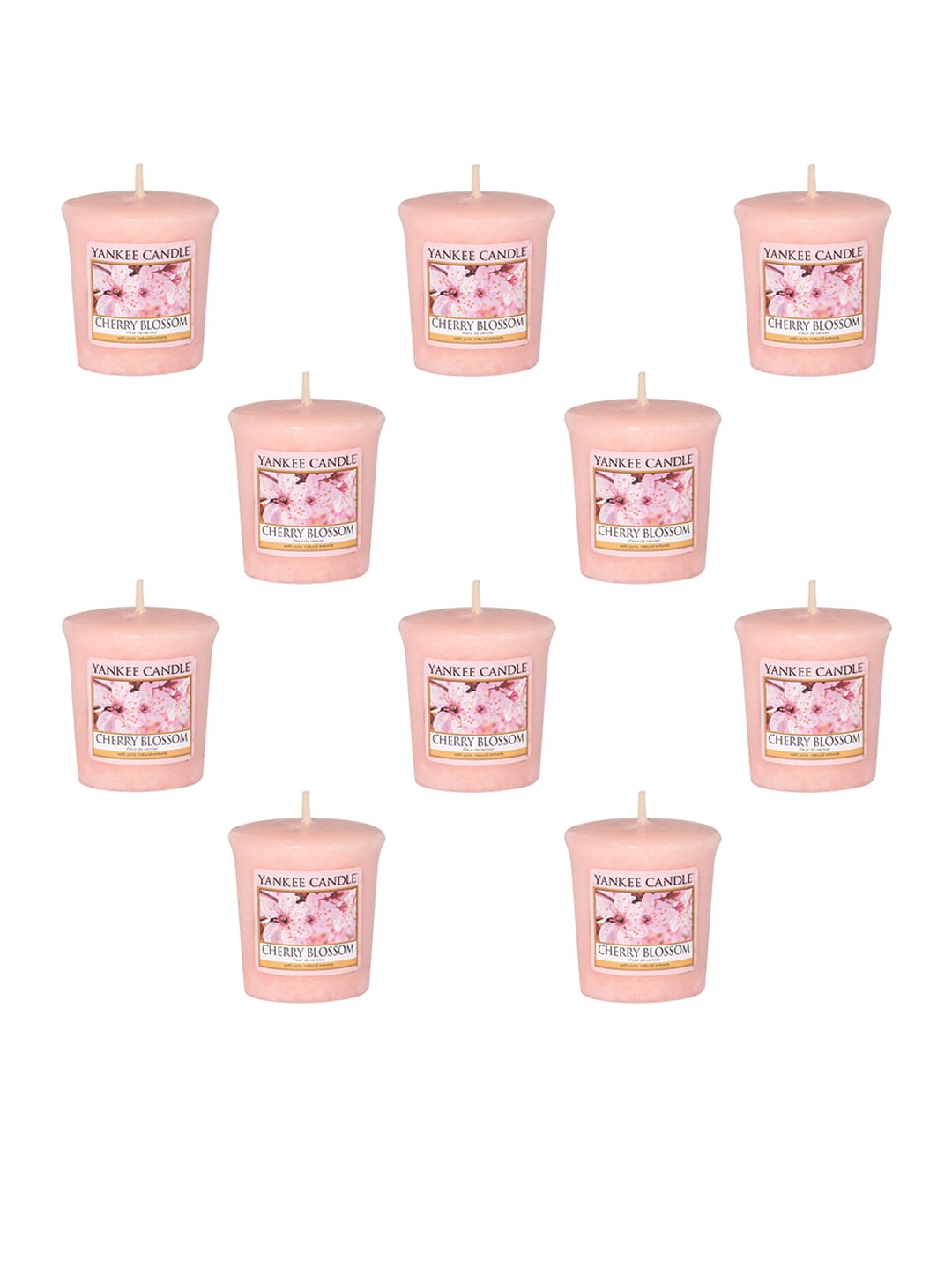 YANKEE CANDLE Set of 10 Cherry Blossom Scented Candles Price in India