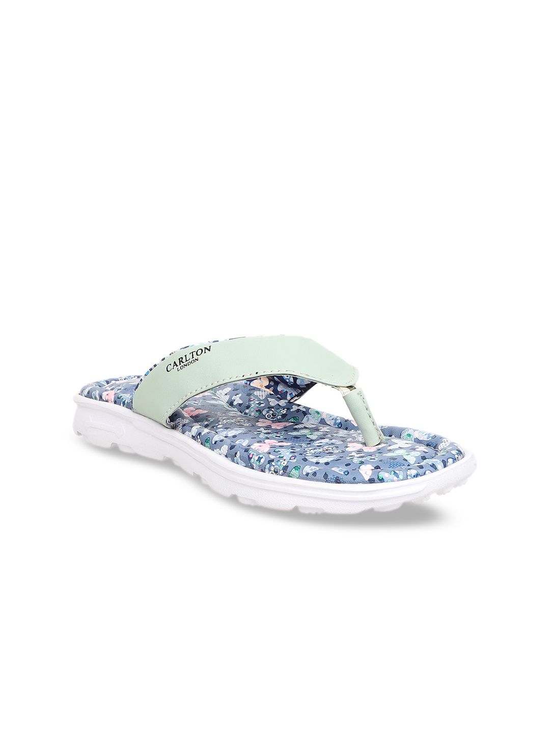 Carlton London sports Women Green Printed Thong Flip-Flops Price in India