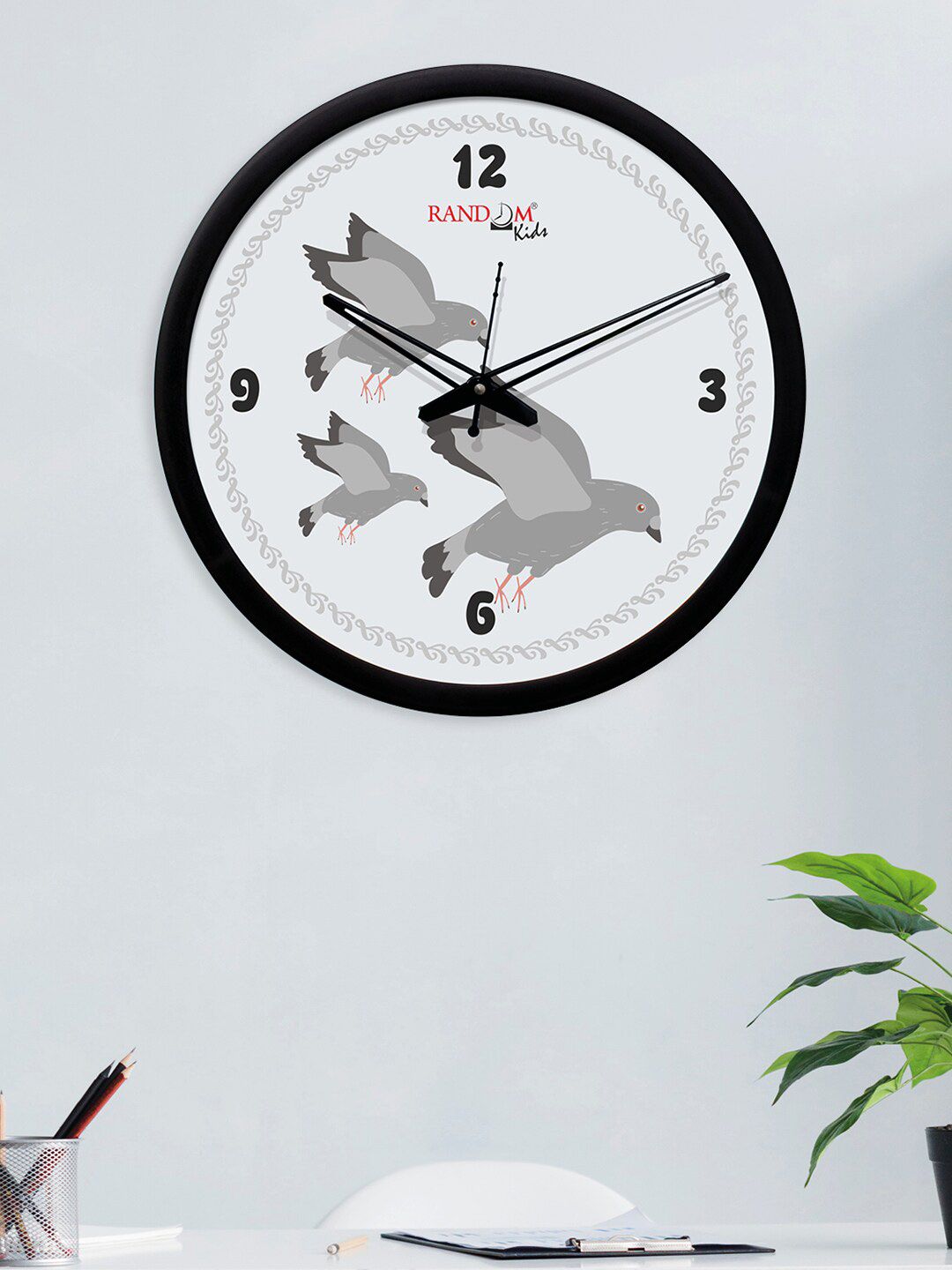 RANDOM Grey Dial Round Printed 30 cm Analogue Wall Clock Price in India