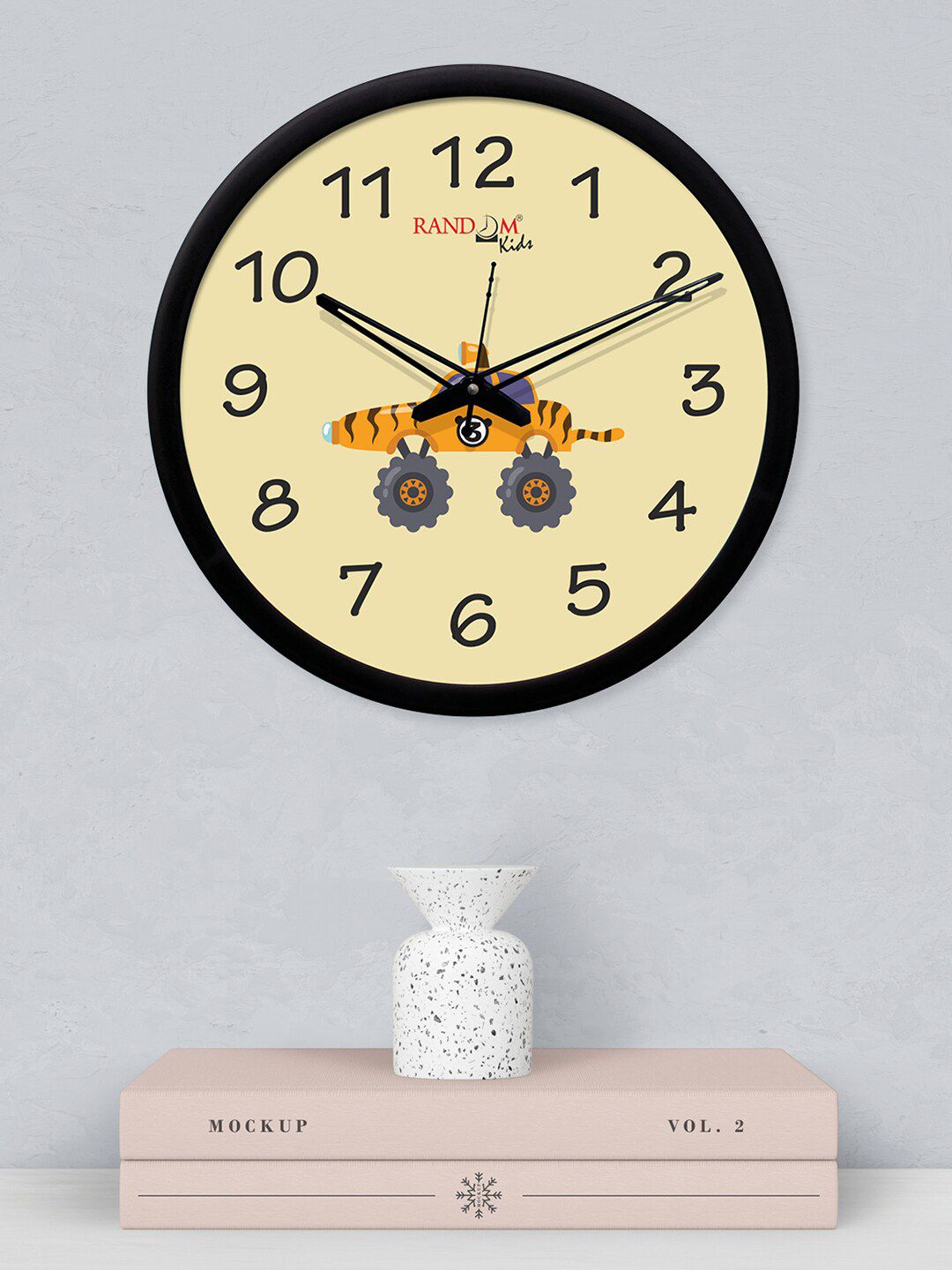 RANDOM Beige Dial Round Printed 30 cm Analogue Wall Clock Price in India