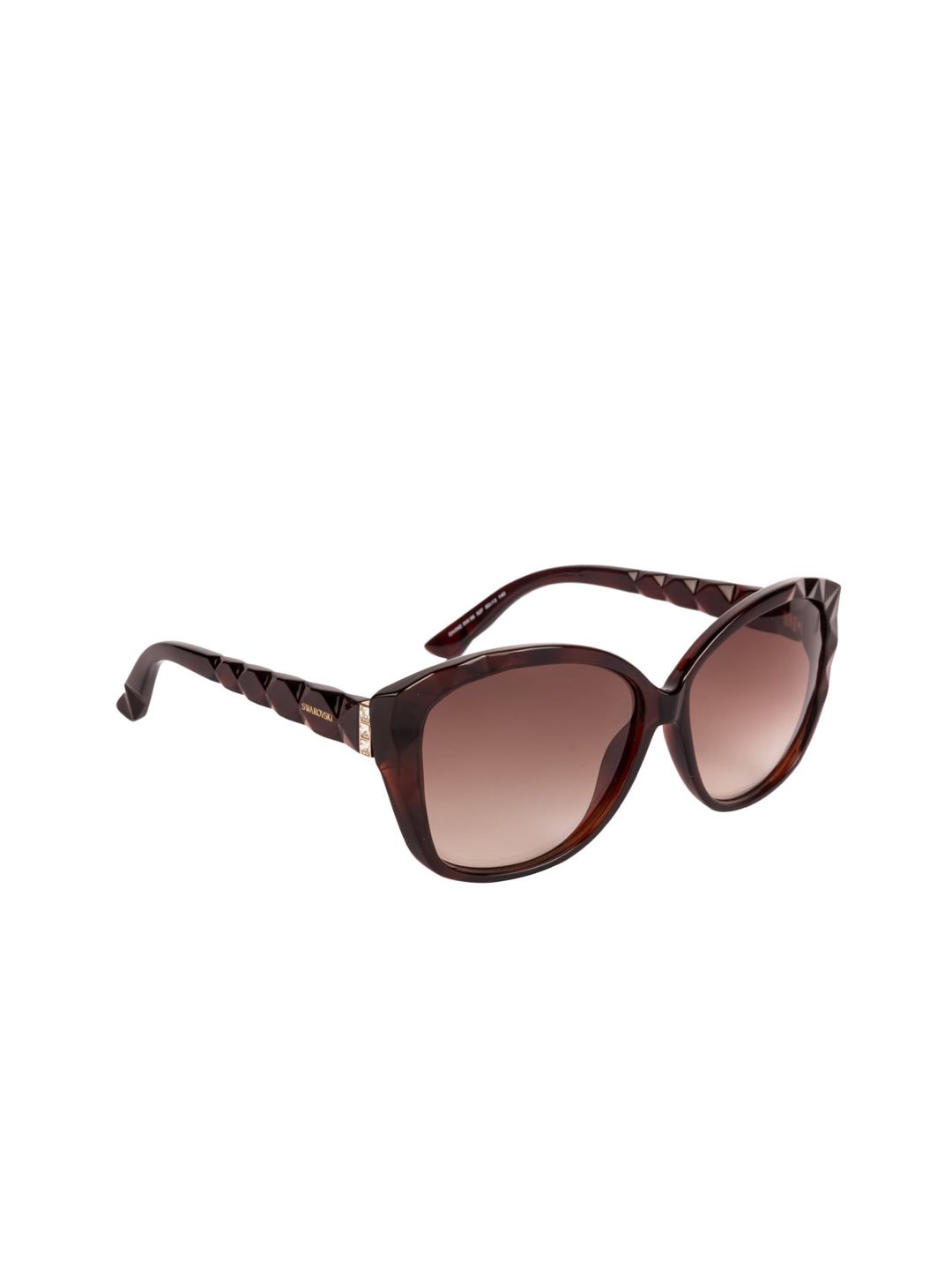 SWAROVSKI Women Brown UV Protected Retro Square Sunglass SK0058 60 52F Price in India