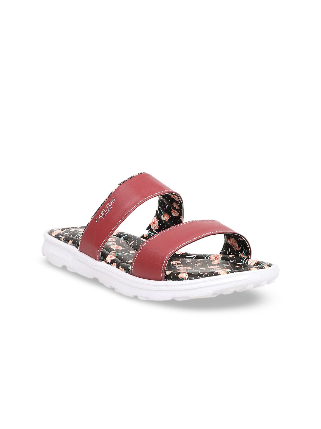 Carlton London sports Women Maroon Printed Slip-On Flip Flops Price in India