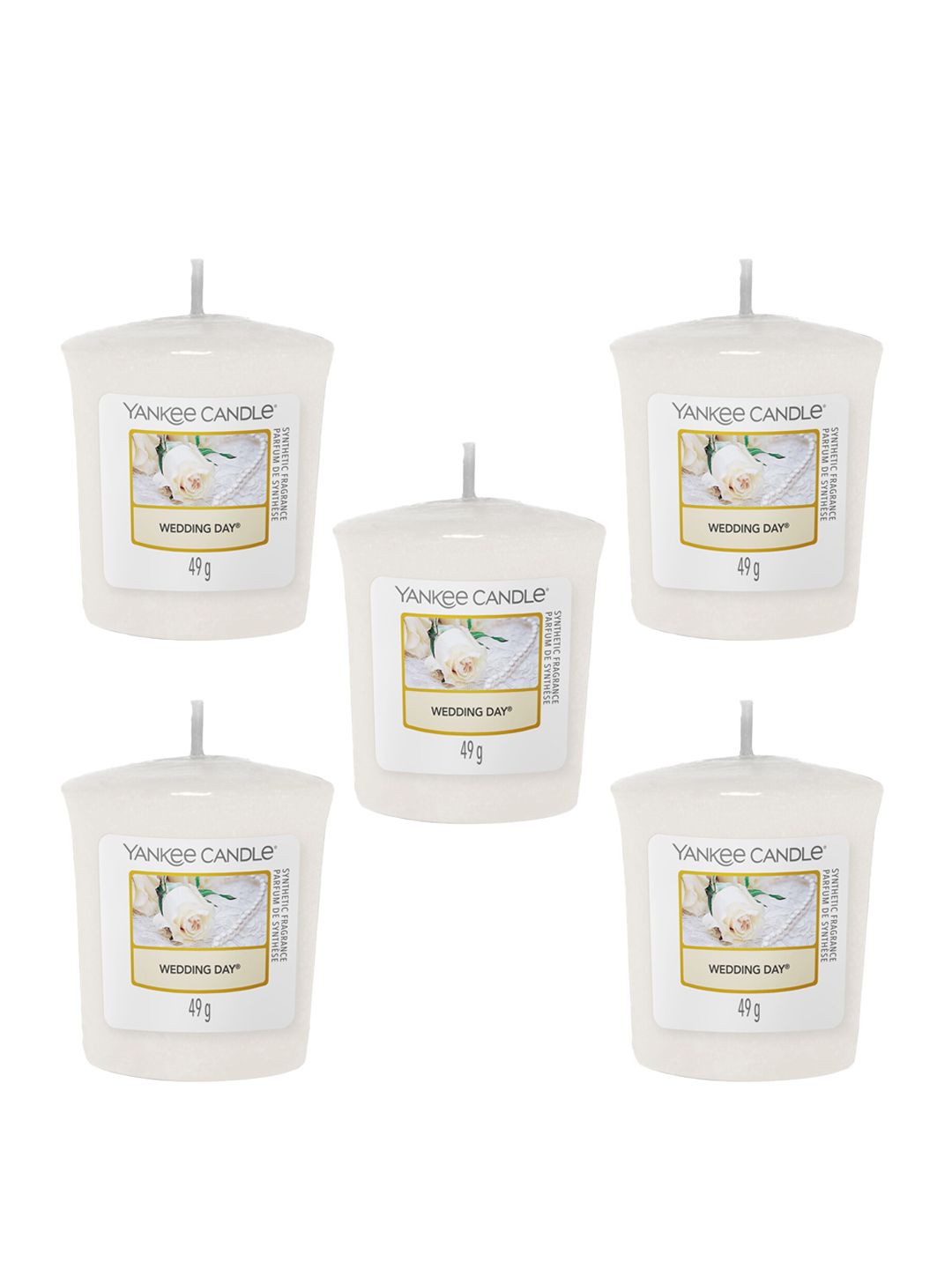 YANKEE CANDLE Set Of 5 Classic Votive Wedding Day Scented Candles Price in India