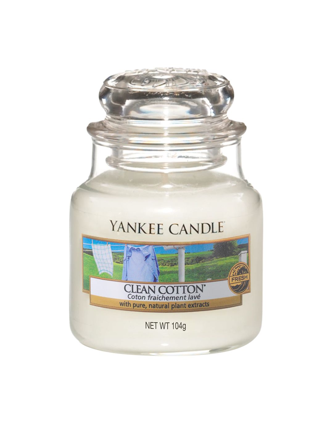 YANKEE CANDLE White Clean Cotton Scented Small Jar Candle Price in India