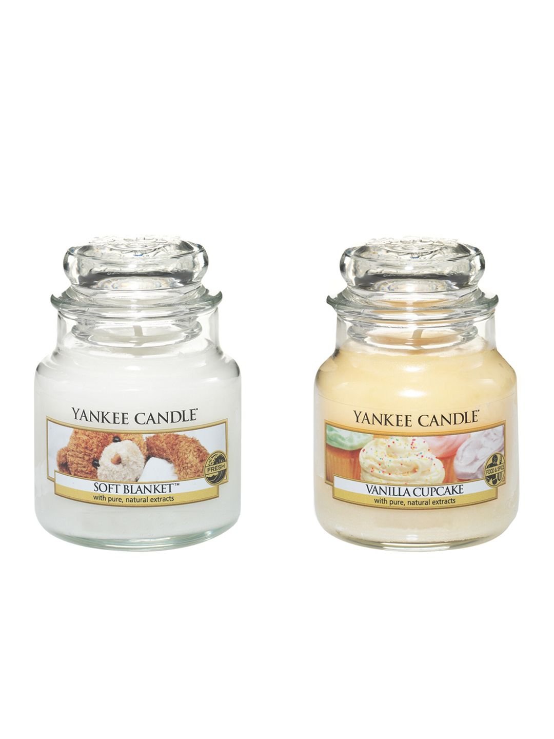 YANKEE CANDLE Set Of 2 Soft Blanket & Vanilla Cupcake Scented Jar Candles Price in India