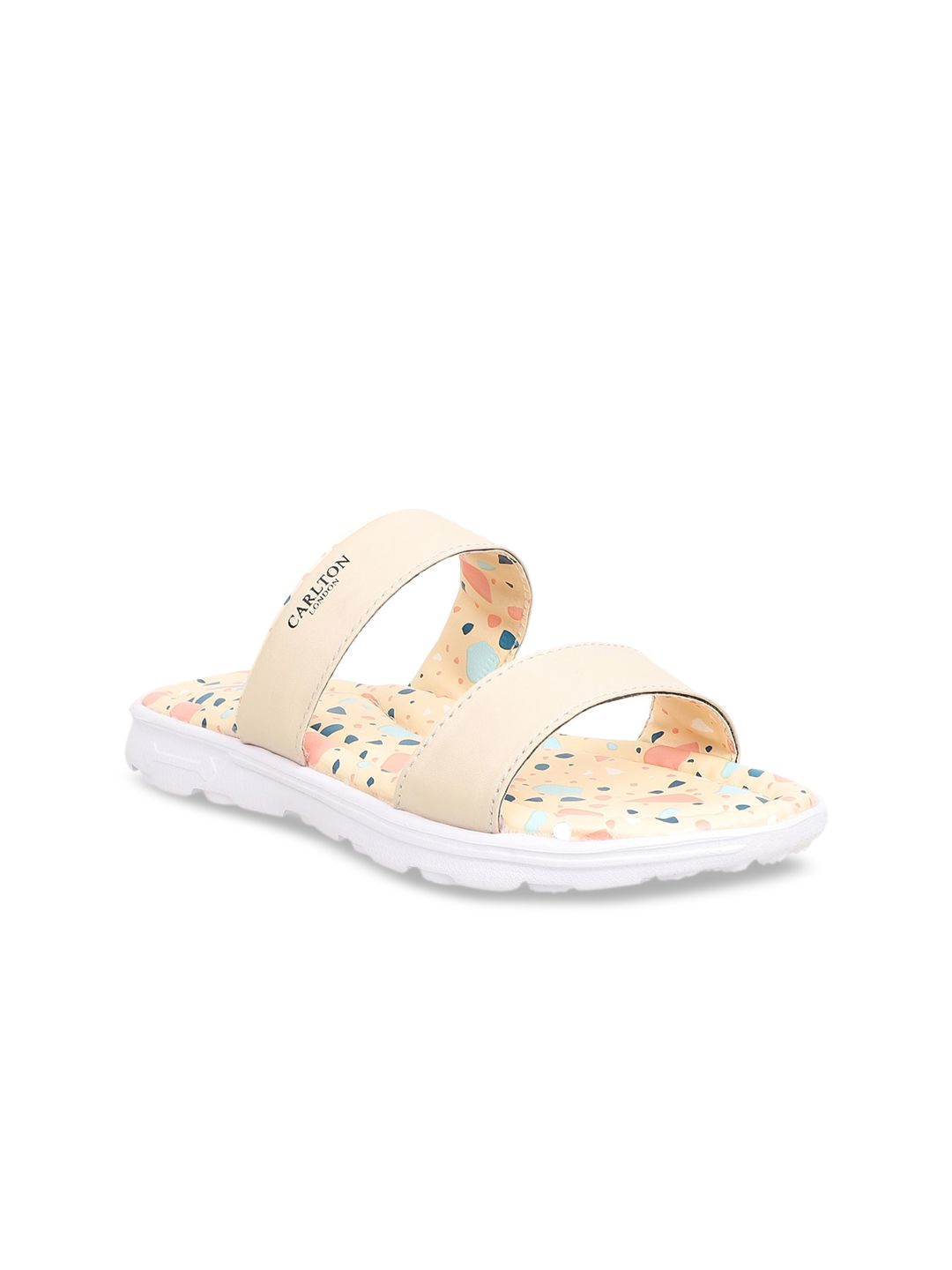 Carlton London sports Women Beige Printed Slip-Ons Price in India