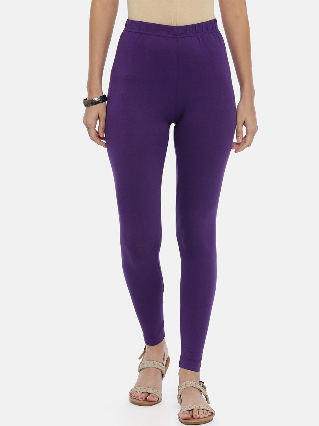 Souchii Women Violet Solid Ankle-Length Leggings Price in India