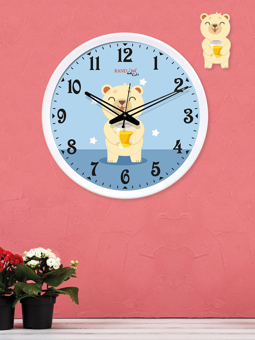 RANDOM Blue Round Printed Analogue Wall Clock Price in India