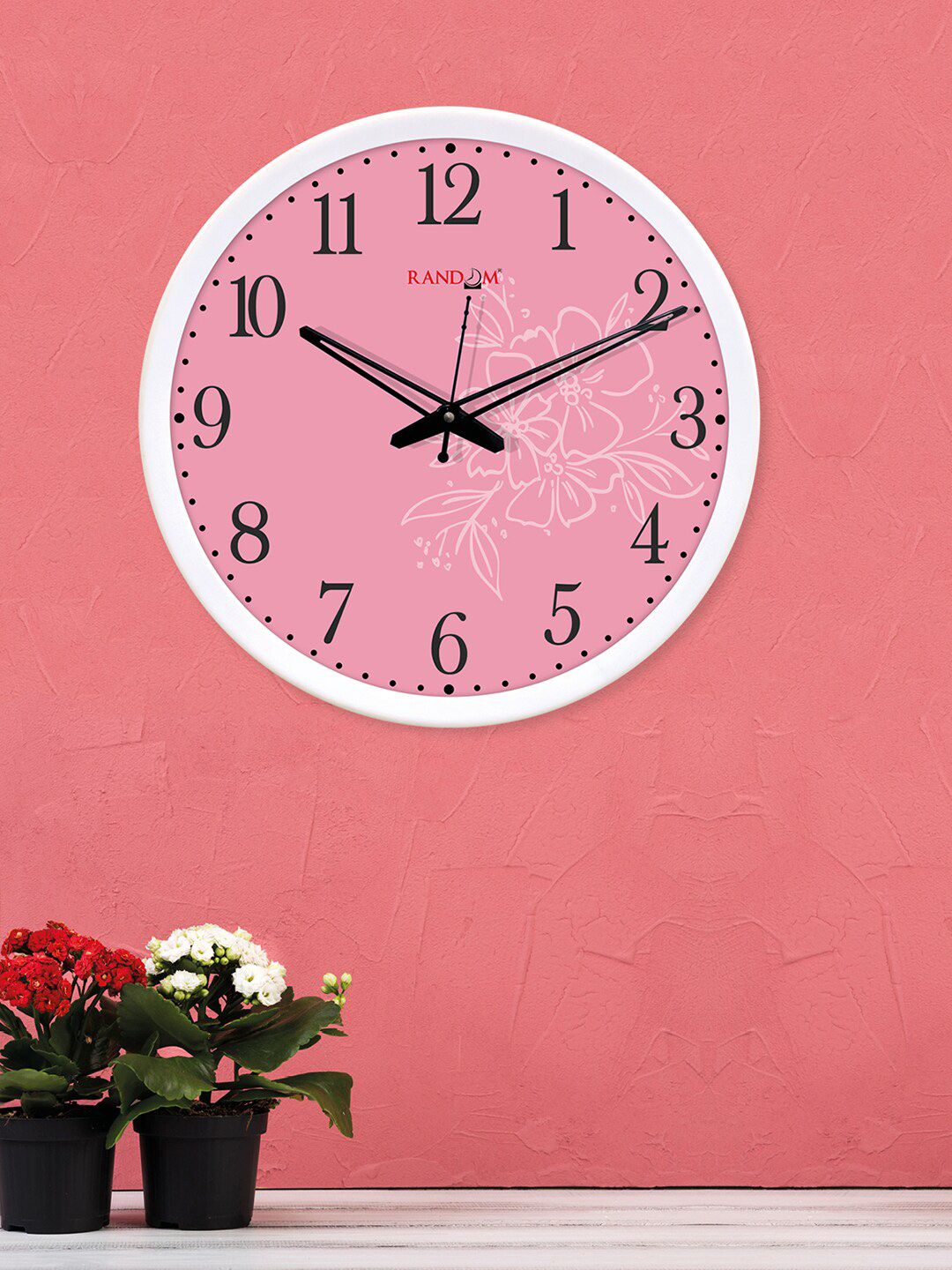 RANDOM Pink Dial Round Printed 30 cm Analogue Wall Clock Price in India