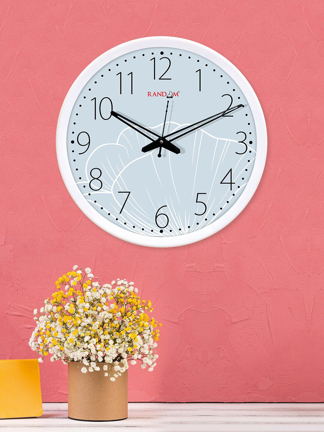 RANDOM White Round Printed 30.48 cm Analogue Wall Clock Price in India