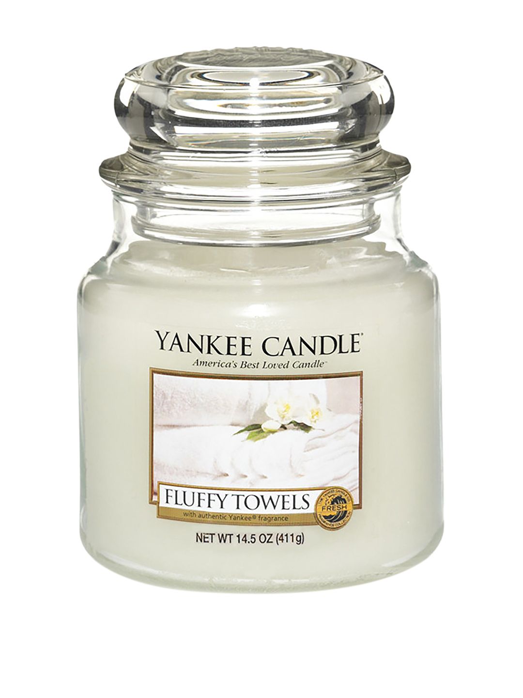 YANKEE CANDLE White Classic Medium Jar Fluffy Towels Scented Candles Price in India