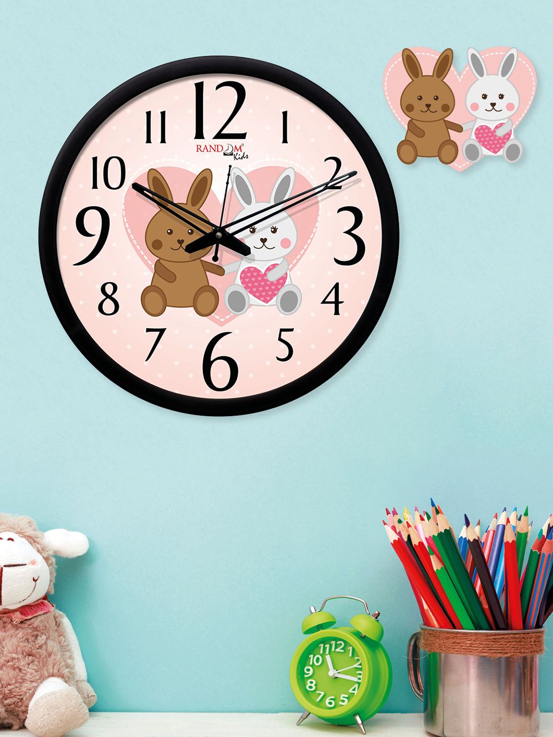 RANDOM Pink Round Printed 30cm Analogue Wall Clock Price in India