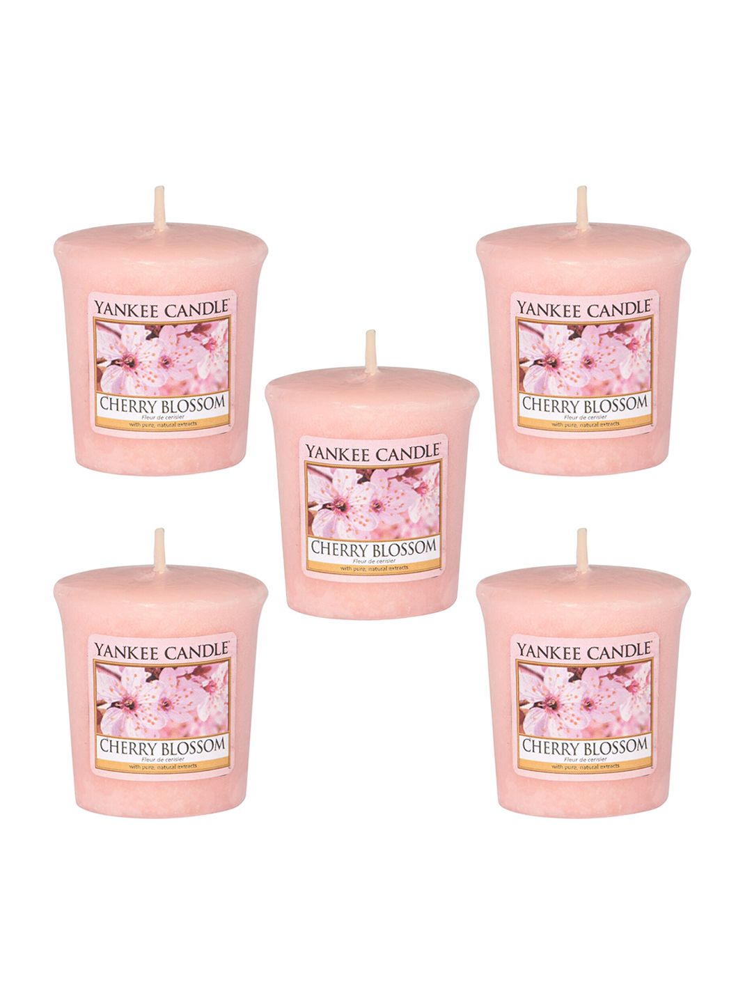 YANKEE CANDLE Set Of 5 Pink Cherry Blossom Scented Candles Price in India