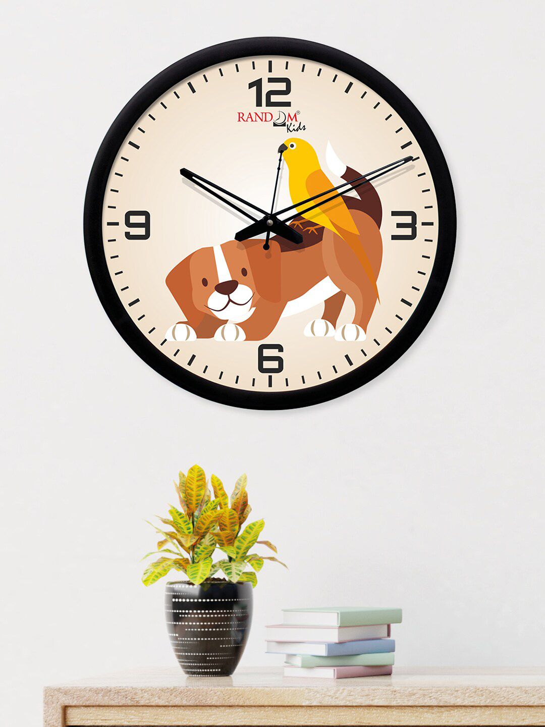 RANDOM Beige Dial Round Printed 30 cm Analogue Wall Clock Price in India