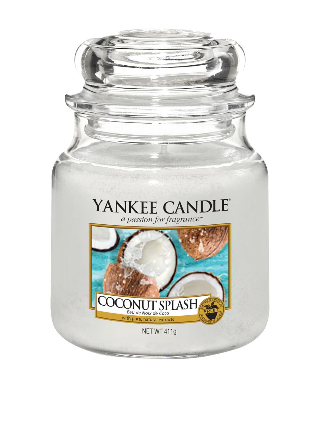 YANKEE CANDLE White Classic Medium Jar Coconut Splash Scented Candle Price in India