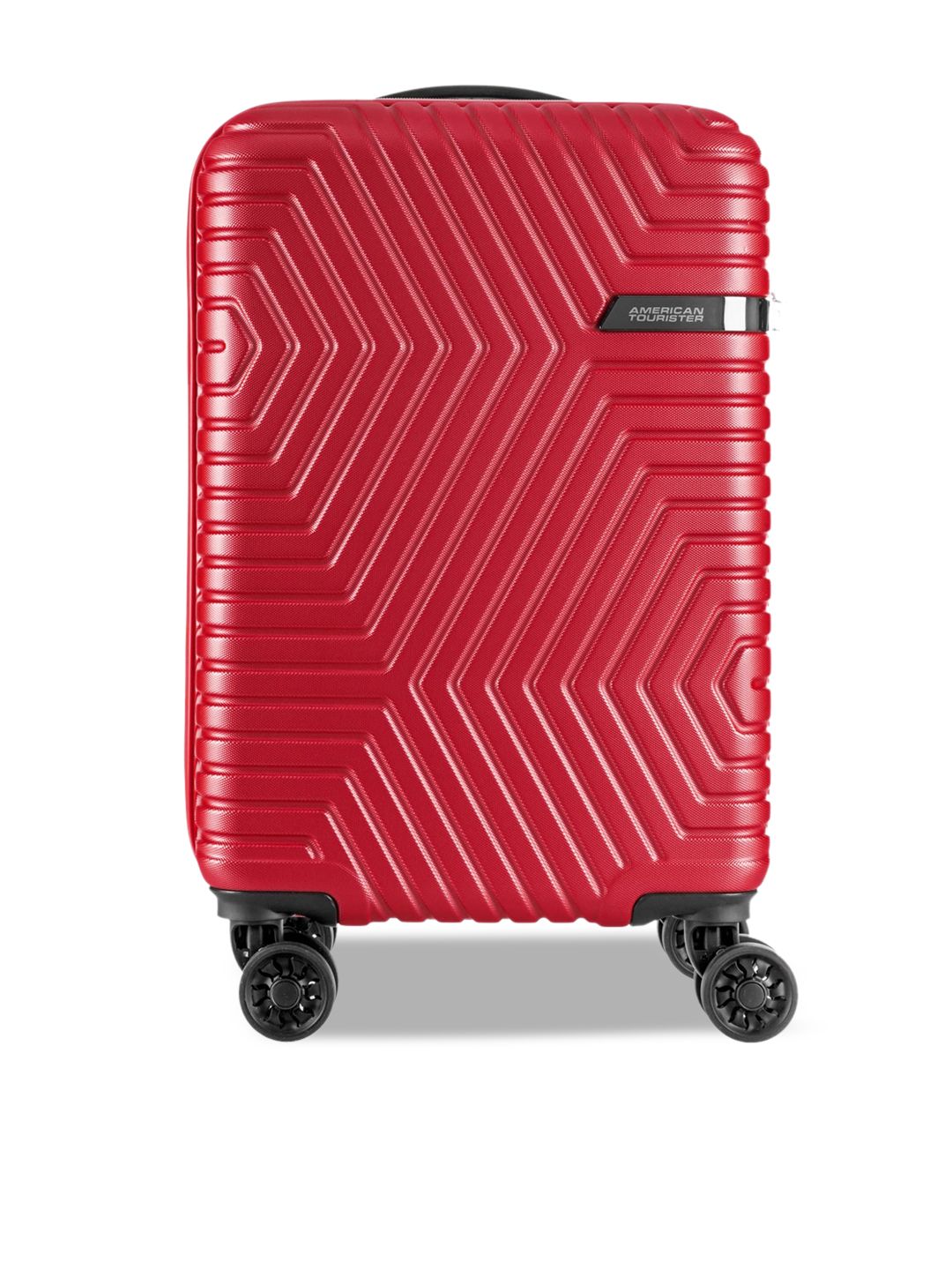 AMERICAN TOURISTER Red Textured Hard-Sided Medium Trolley Suitcase Price in India